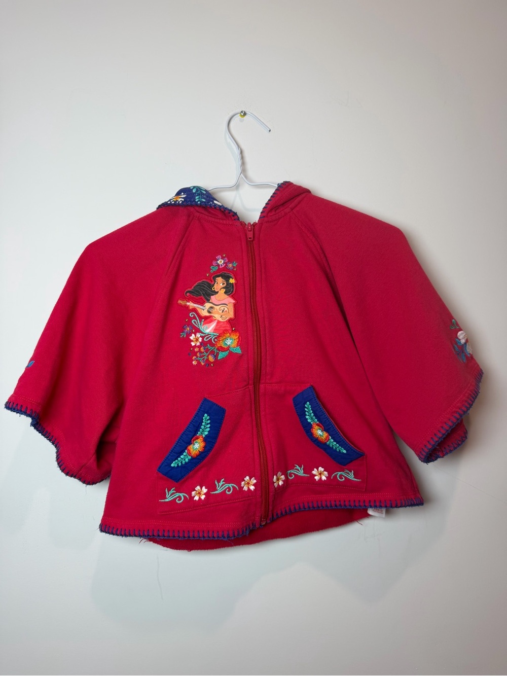 Disney Elena of Avalor Girls' Bright Hooded Zip Cape with Floral Accents 5/6